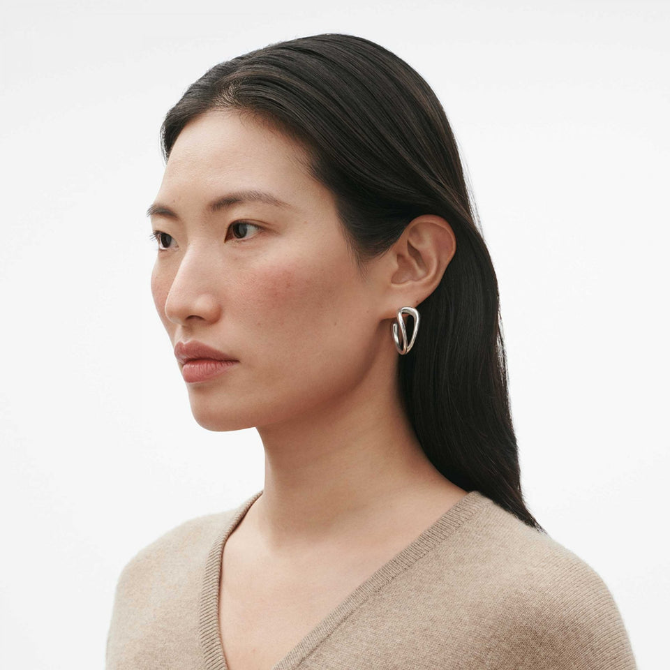 Georg Jensen Ladies Silver Large Mercy Earring Hoops