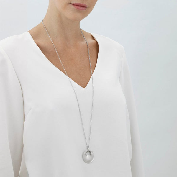 Georg Jensen Large Silver Hidden Heart Necklace