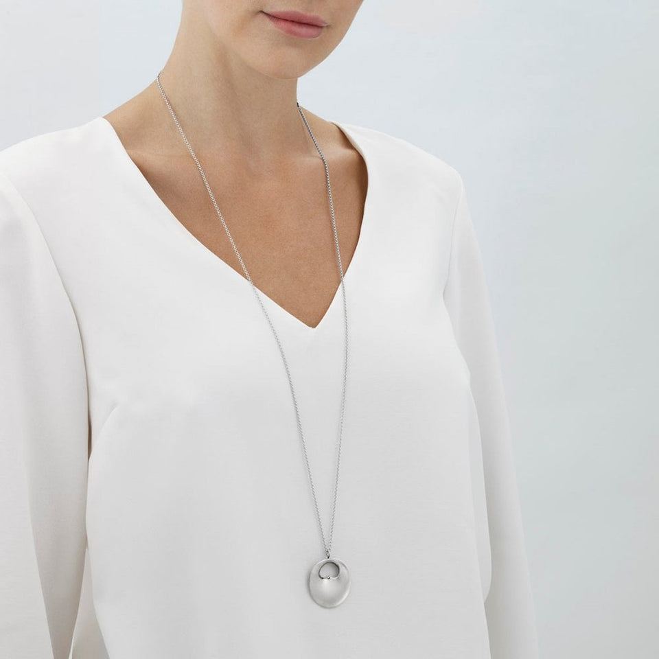 Georg Jensen Large Silver Hidden Heart Necklace