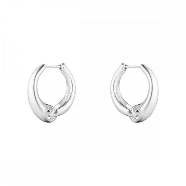 Georg Jensen Large Silver Reflect Earring Hoops