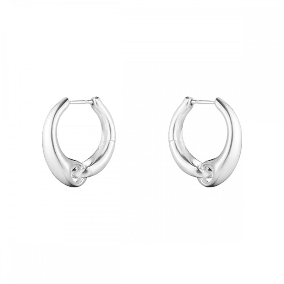 Georg Jensen Large Silver Reflect Earring Hoops