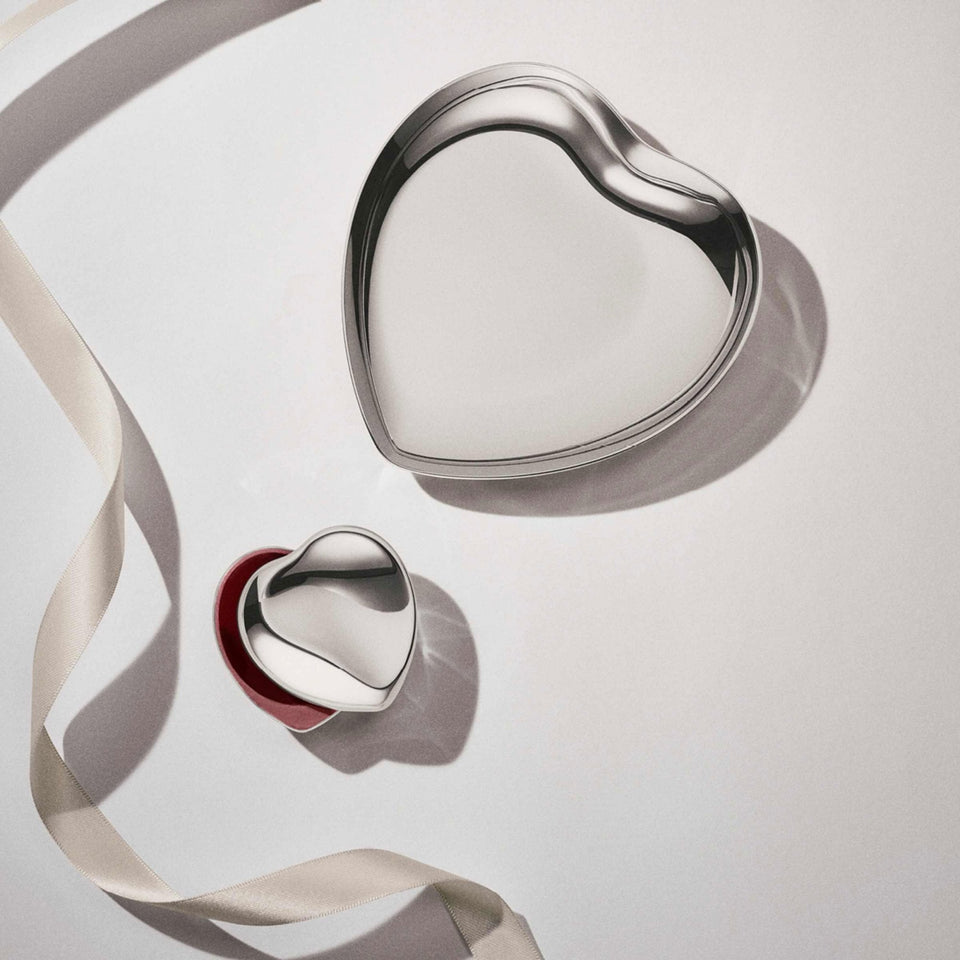 Georg Jensen Mirror Polished Stainless Steel Heart Tray
