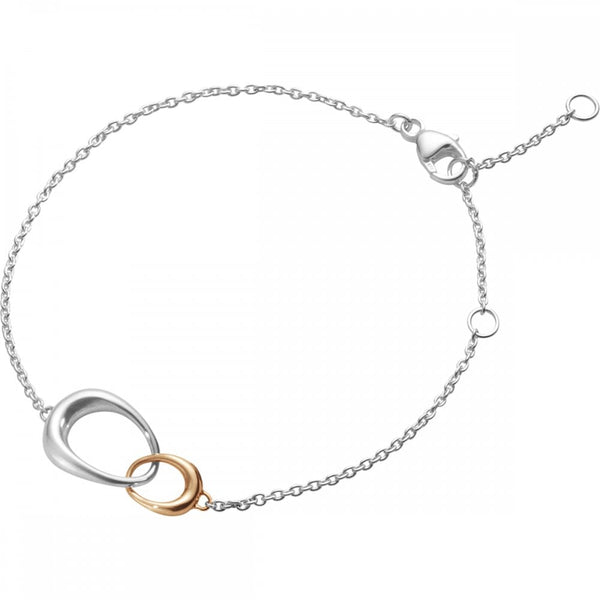Georg Jensen Silver & 18ct Rose Gold Offspring Bracelet