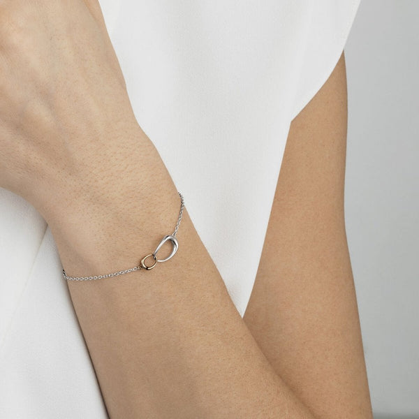 Georg Jensen Silver & 18ct Rose Gold Offspring Bracelet