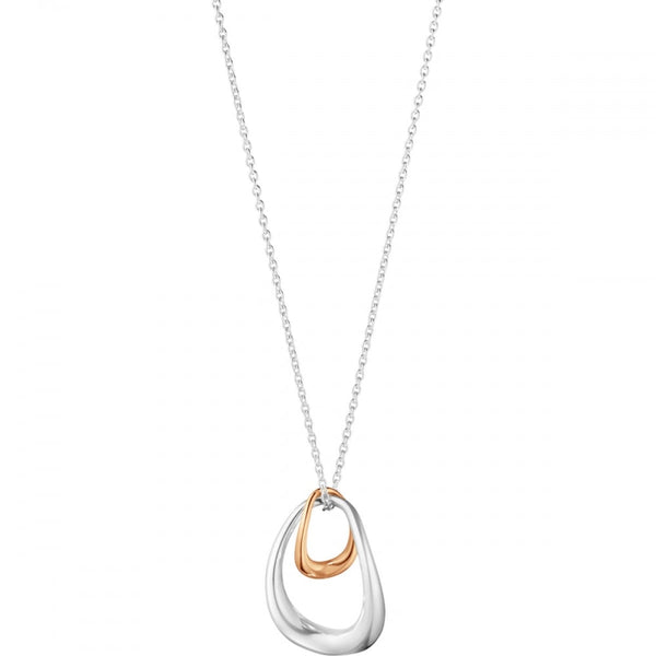 Georg Jensen Silver and 18ct Rose Gold Offspring Necklace