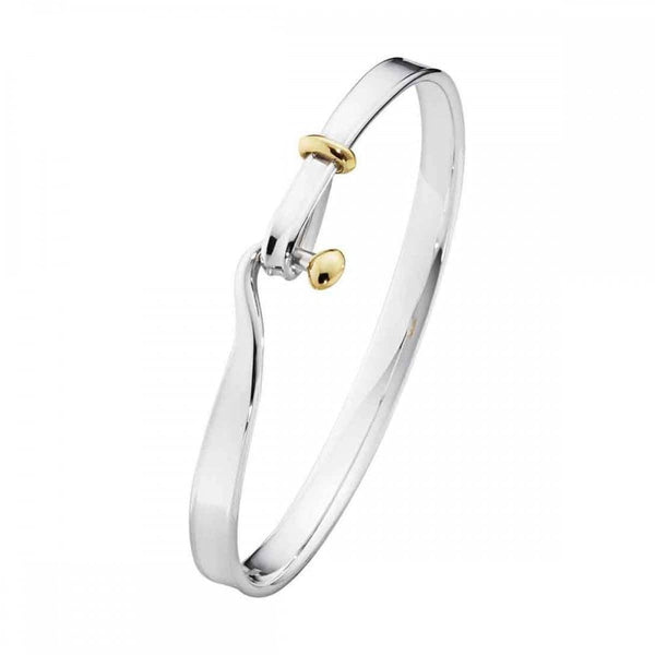 Georg Jensen Silver and 18ct Yellow Gold Torun Bangle