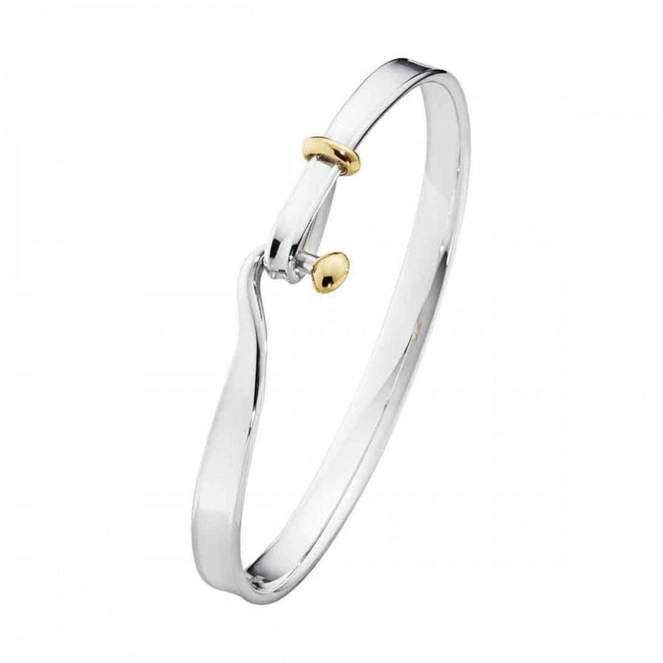 Georg Jensen Silver and 18ct Yellow Gold Torun Bangle