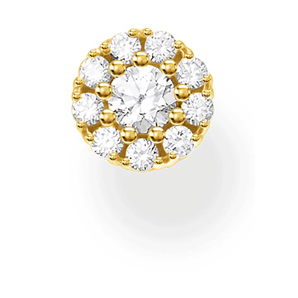 Thomas Sabo Gold Plated Stone Set Halo Single Earring