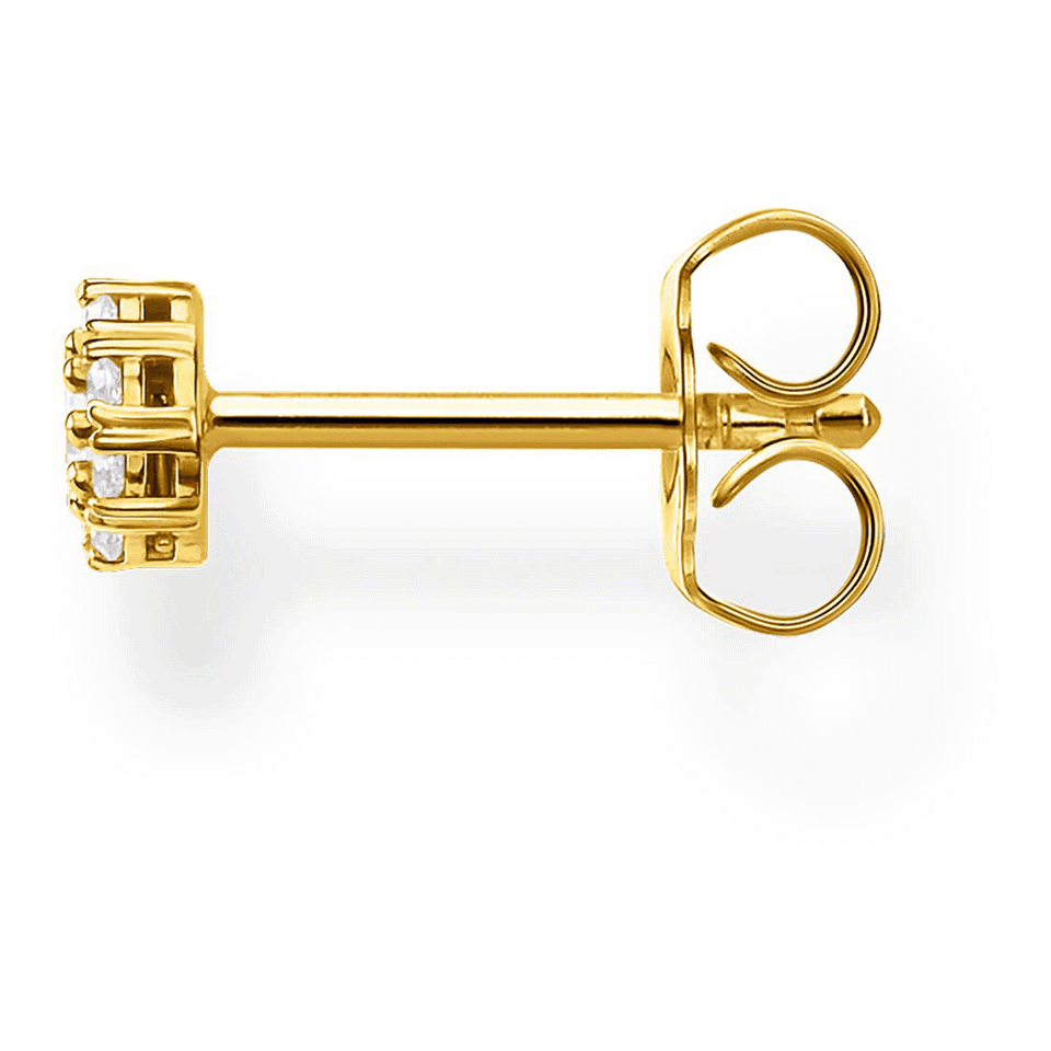 Thomas Sabo Gold Plated Stone Set Halo Single Earring