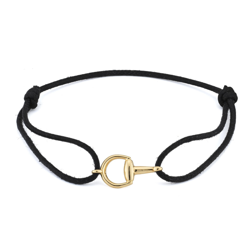 Gucci 18ct Gold Horse Bit and Cord Friendship Bracelet