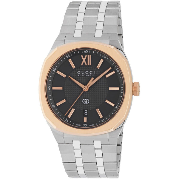 Gucci 25H Rose Plated Bezel 40mm Automatic Watch