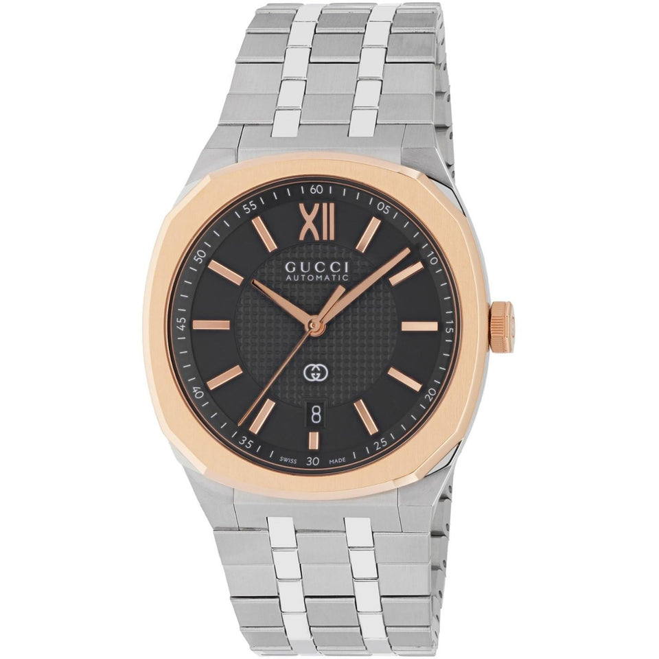 Gucci 25H Rose Plated Bezel 40mm Automatic Watch