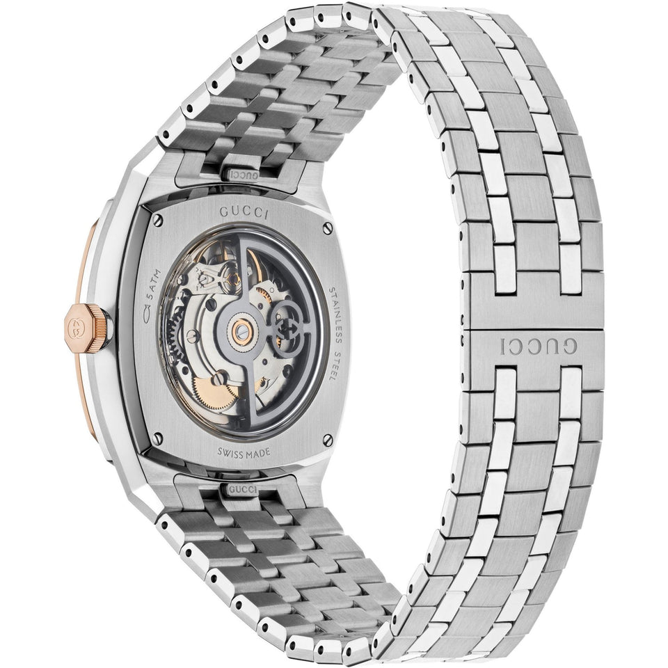 Gucci 25H Rose Plated Bezel 40mm Automatic Watch