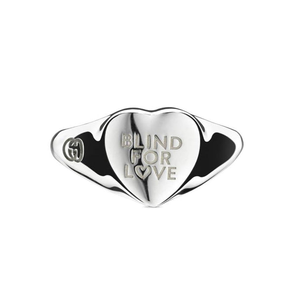 Gucci Blind For Love 10mm Sterling Silver Heart Ring