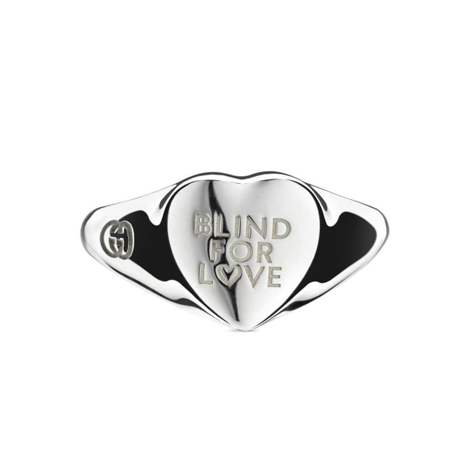 Gucci Blind For Love 10mm Sterling Silver Heart Ring