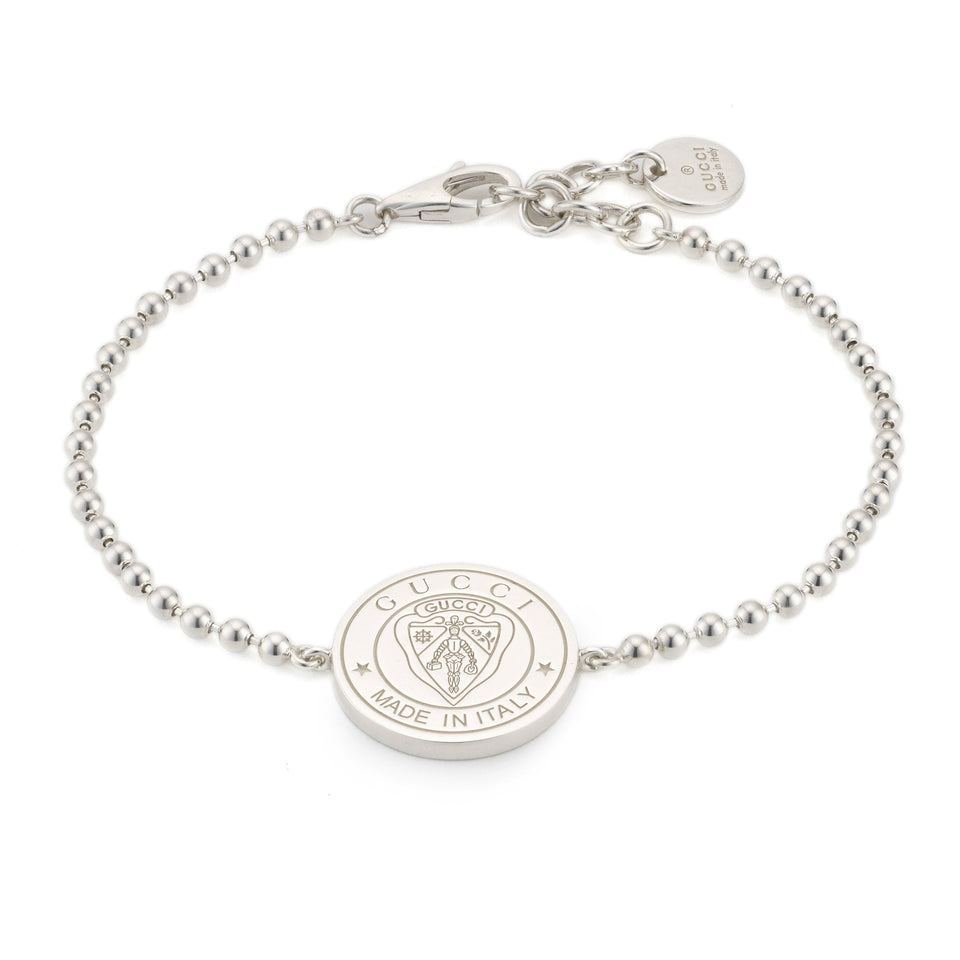 Gucci Crest Sterling Silver Boule Disc Bracelet