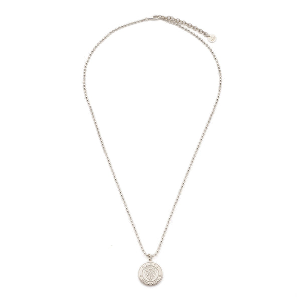 Gucci Crest Sterling Silver Beaded Disc Necklace