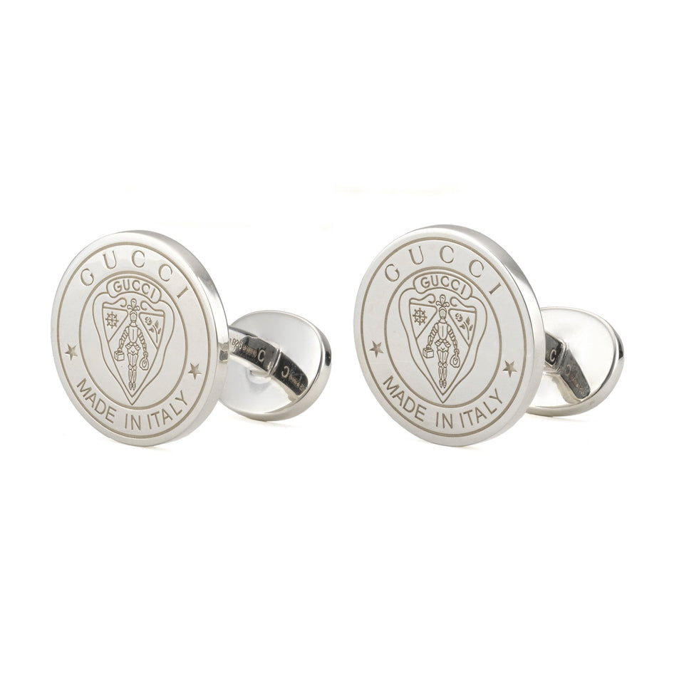Gucci Crest Sterling Silver Cufflinks
