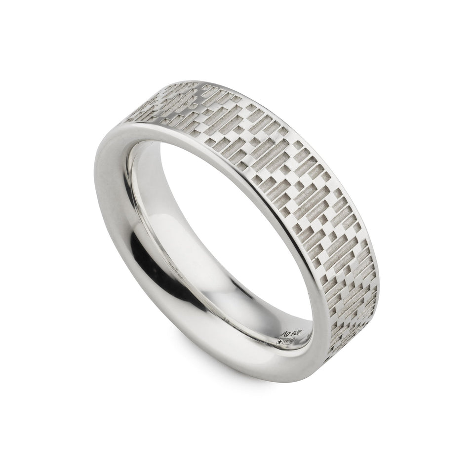 Gucci Diamante Wide Band 6mm Silver Ring