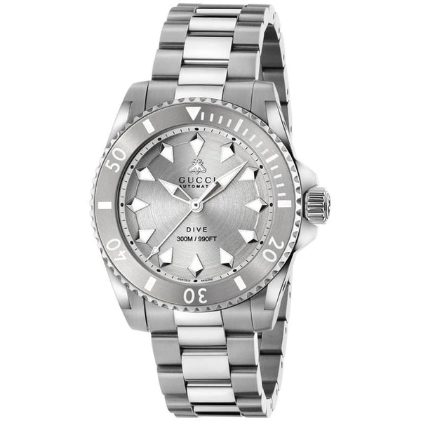 Gucci EX-Display Men's Dive Stainless Steel 40mm Silver Dial Watch