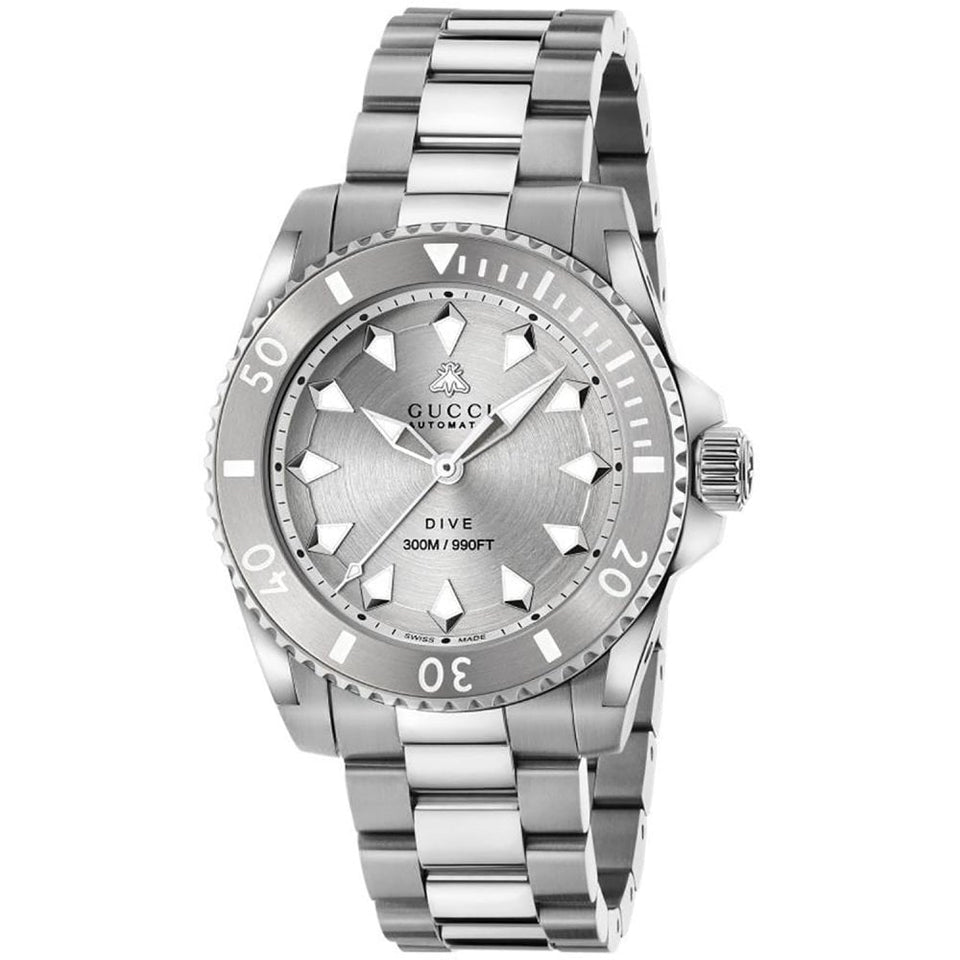 Gucci EX-Display Men's Dive Stainless Steel 40mm Silver Dial Watch