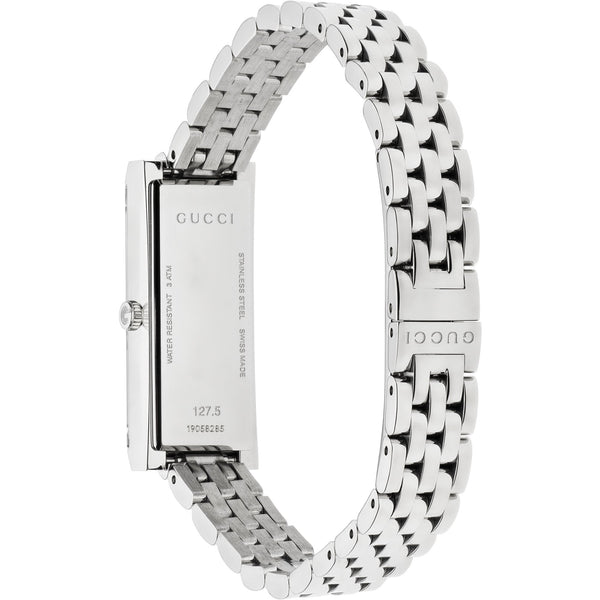 Gucci G-Frame 14mm Diamond Set Ladies Blue Dial Rectangle Watch