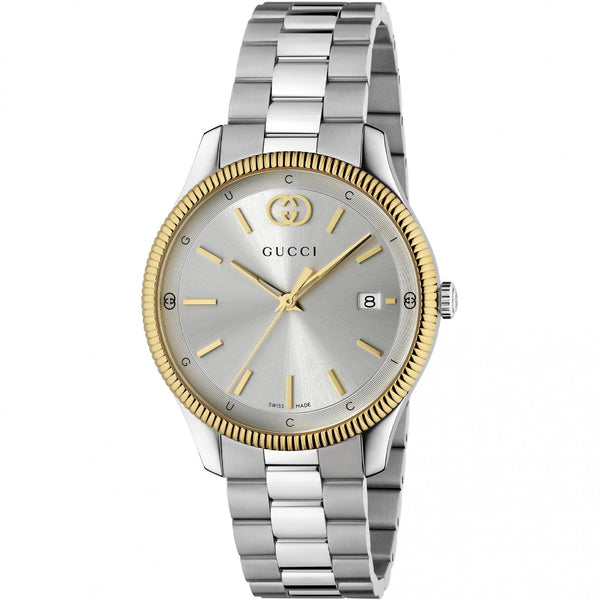 Gucci G-Timeless 38mm Two Tone Silver Dial Watch