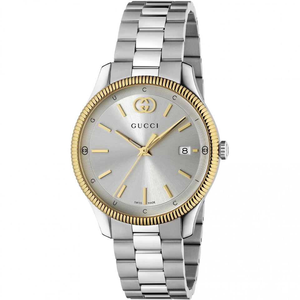 Gucci G-Timeless 38mm Two Tone Silver Dial Watch
