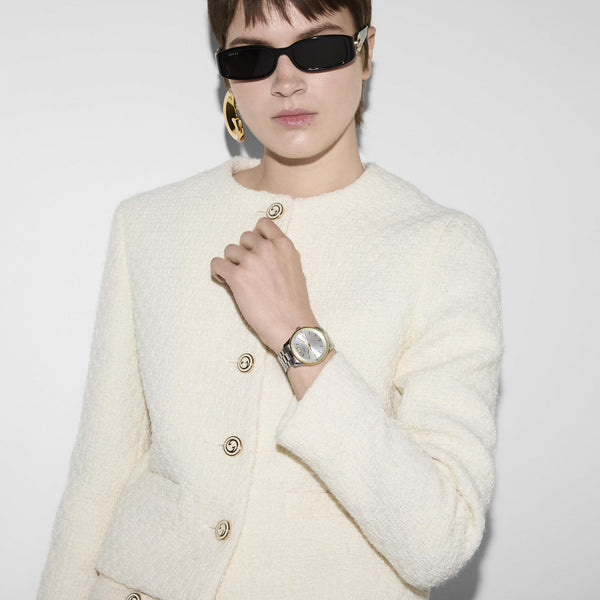 Gucci G-Timeless 38mm Two Tone Silver Dial Watch