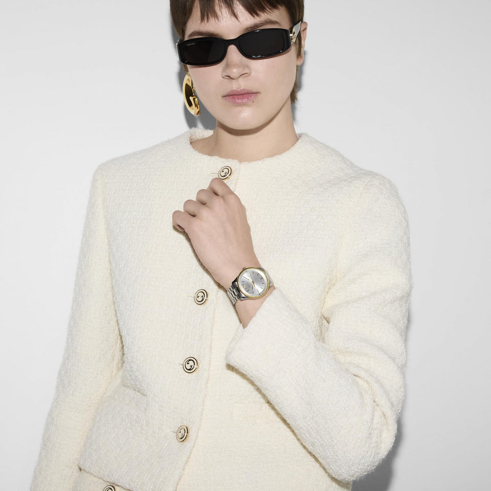Gucci G-Timeless 38mm Two Tone Silver Dial Watch