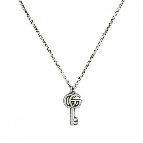 Gucci GG Marmont Aged Sterling Silver Key Necklace