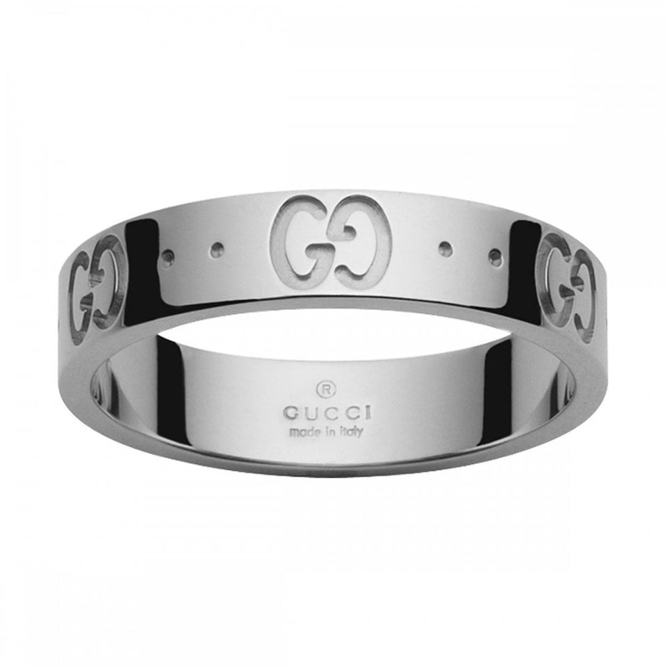 Gucci Icon 18ct White Gold 4mm Band Ring