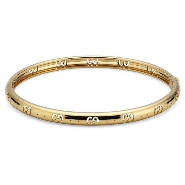 Gucci Icon 18ct Yellow Gold Cut Out Motif Bangle
