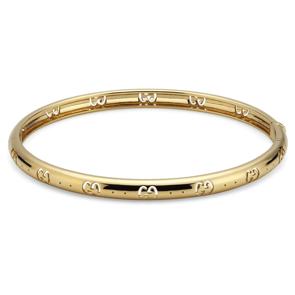 Gucci Icon 18ct Yellow Gold Cut Out Motif Bangle