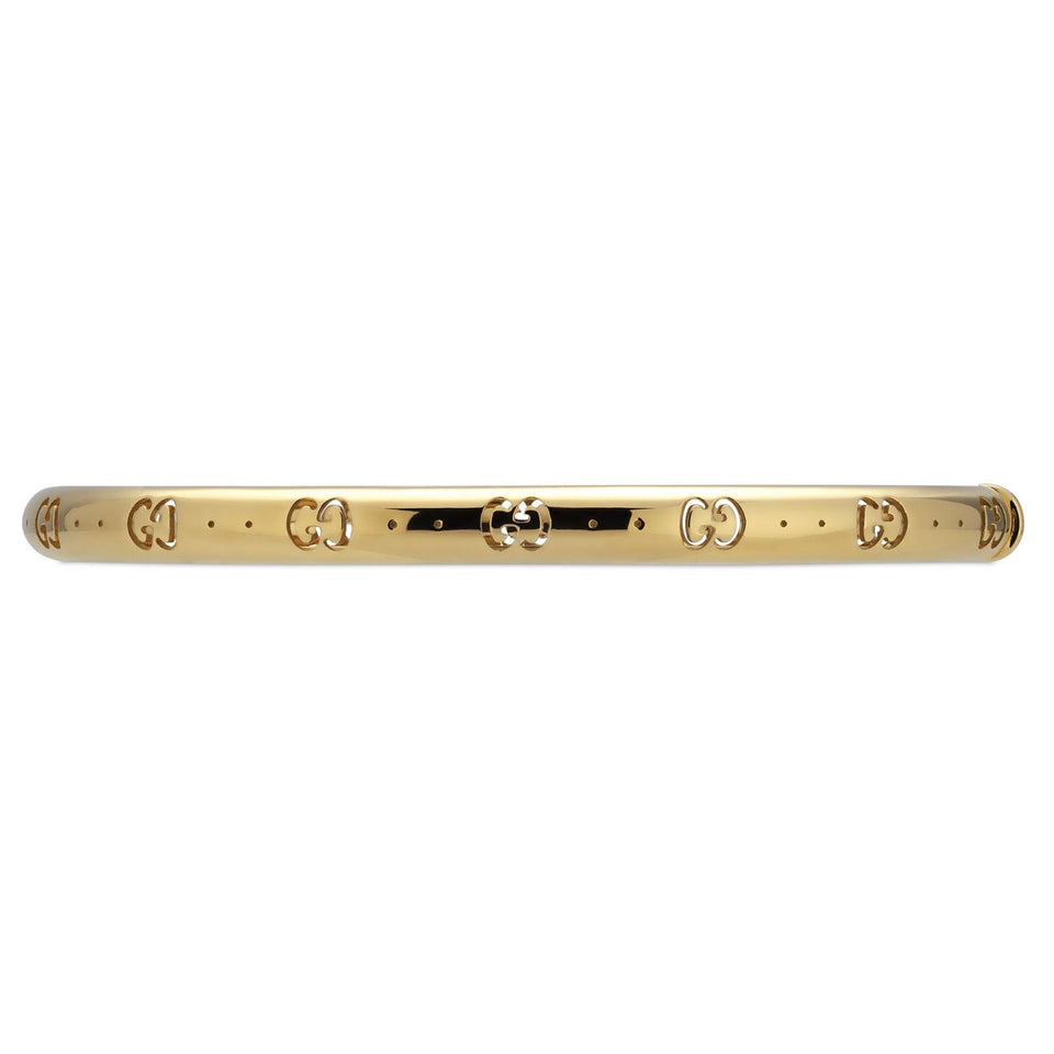 Gucci Icon 18ct Yellow Gold Cut Out Motif Bangle