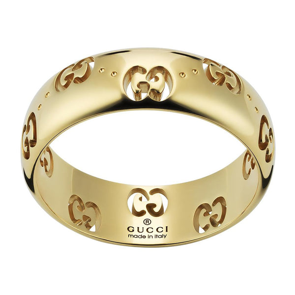 Gucci Icon 18ct Yellow Gold Cut Out Motif Ring