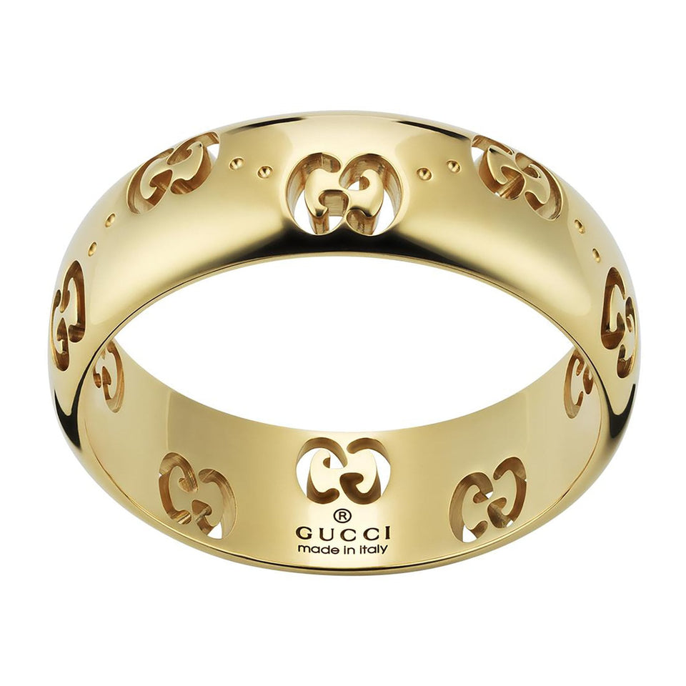 Gucci Icon 18ct Yellow Gold Cut Out Motif Ring