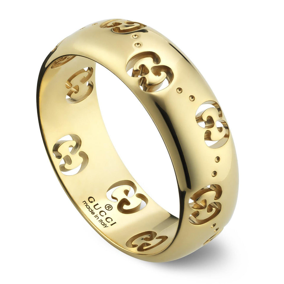 Gucci Icon 18ct Yellow Gold Cut Out Motif Ring