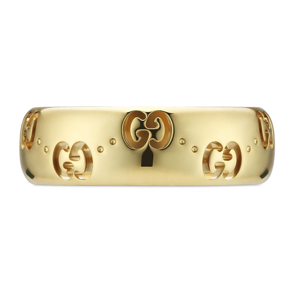 Gucci Icon 18ct Yellow Gold Cut Out Motif Ring