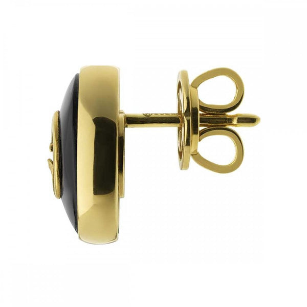 Gucci Interlocking 12mm Earrings 18ct Gold Black Onyx