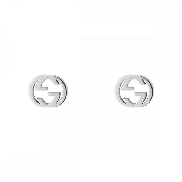 Gucci Interlocking 18ct White Gold Stud Earrings