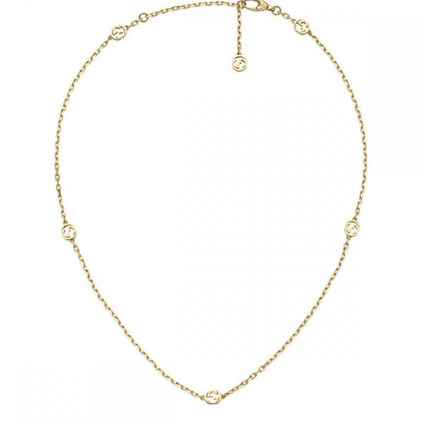 Gucci Interlocking 18ct Yellow Gold Scattered Necklace