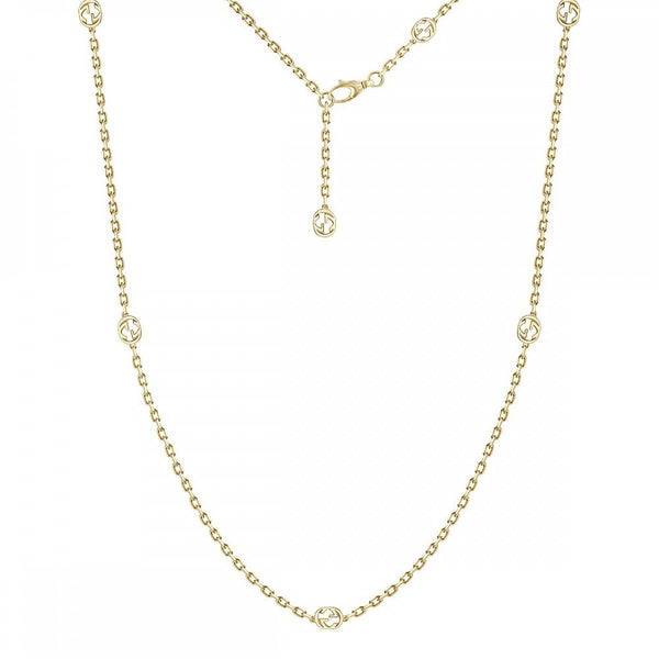 Gucci Interlocking 18ct Yellow Gold Scattered Necklace