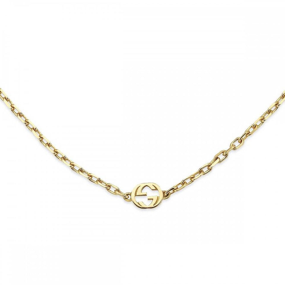 Gucci Interlocking 18ct Yellow Gold Scattered Necklace