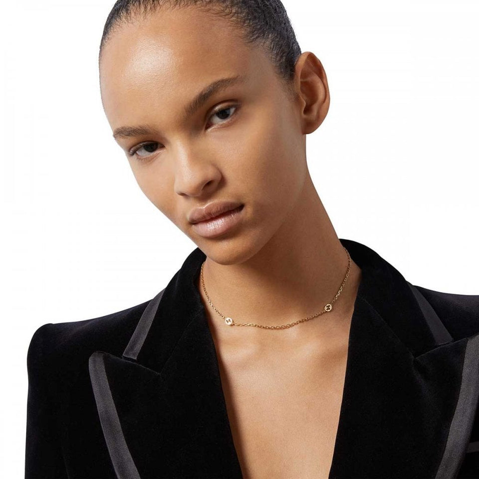 Gucci Interlocking 18ct Yellow Gold Scattered Necklace