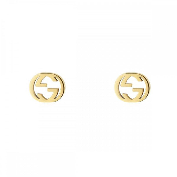 Gucci Interlocking 18ct Yellow Gold Stud Earrings