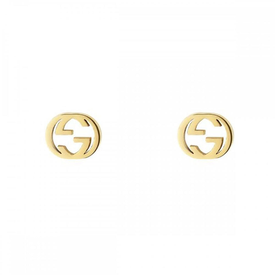 Gucci Interlocking 18ct Yellow Gold Stud Earrings