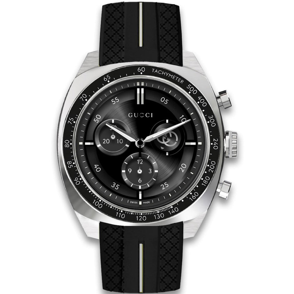 Gucci Interlocking 41mm Black Rubber Mens Watch