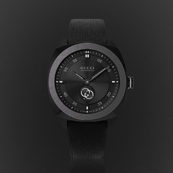 Gucci Interlocking 41mm Black Textile Rubber Automatic Watch