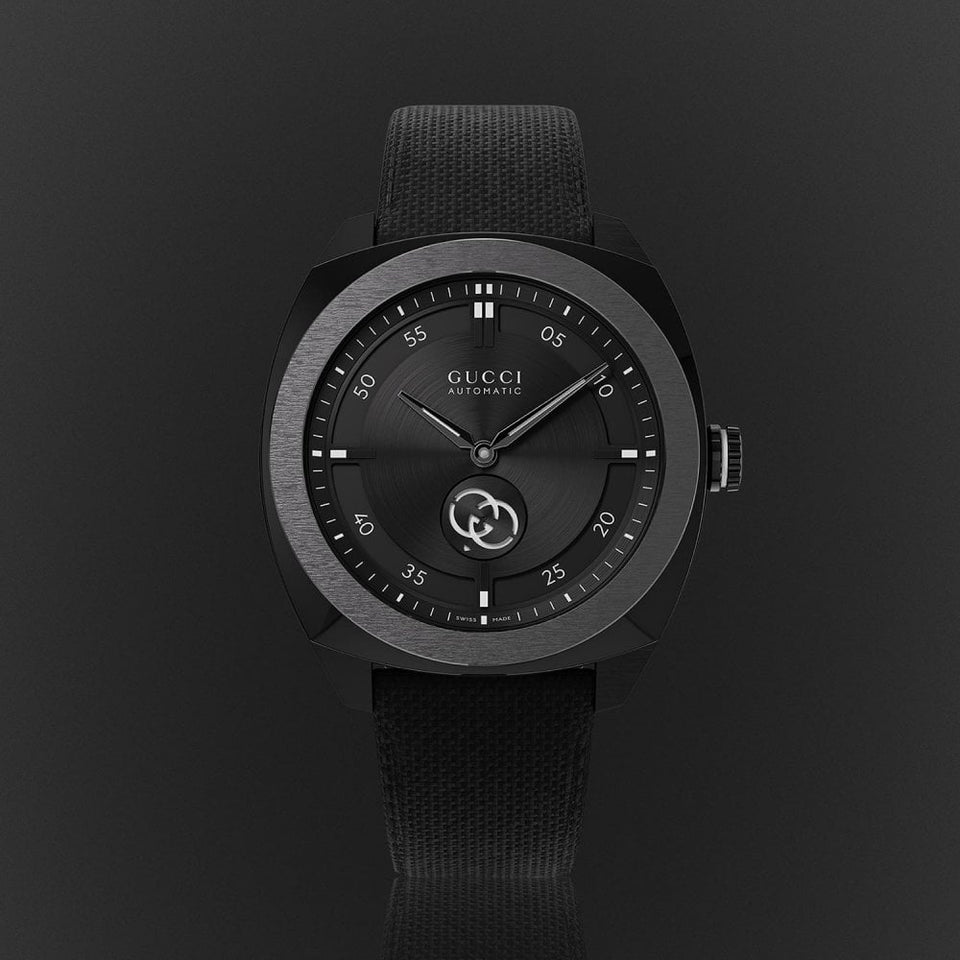 Gucci Interlocking 41mm Black Textile Rubber Automatic Watch